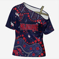 Personalized Melbourne Demons Cross Shoulder Shirt Aboriginal Pattern with Graffiti Style