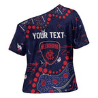 Personalized Melbourne Demons Cross Shoulder Shirt Aboriginal Pattern with Graffiti Style