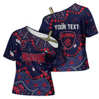 Personalized Melbourne Demons Cross Shoulder Shirt Aboriginal Pattern with Graffiti Style