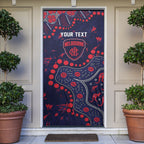 Personalized Melbourne Demons Door Cover Aboriginal Pattern with Graffiti Style