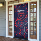 Personalized Melbourne Demons Door Cover Aboriginal Pattern with Graffiti Style