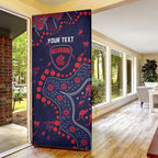 Personalized Melbourne Demons Door Cover Aboriginal Pattern with Graffiti Style
