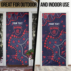 Personalized Melbourne Demons Door Cover Aboriginal Pattern with Graffiti Style
