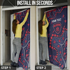 Personalized Melbourne Demons Door Cover Aboriginal Pattern with Graffiti Style