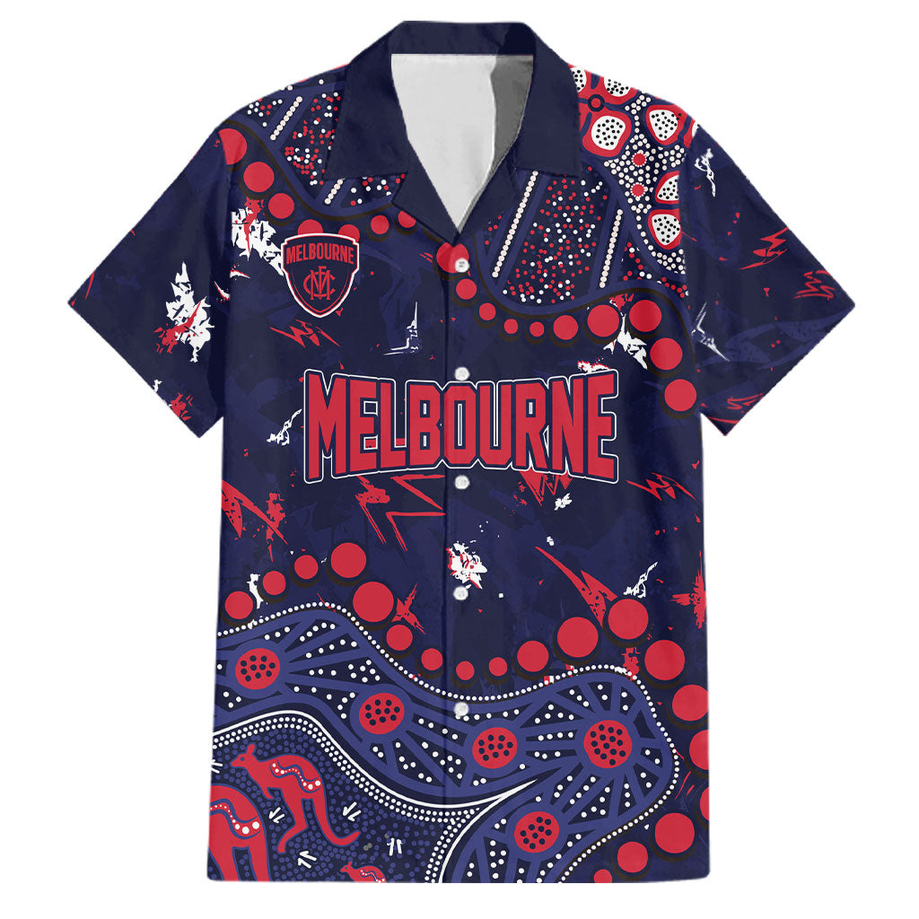 Personalized Melbourne Demons Family Matching Mermaid Dress and Hawaiian Shirt Aboriginal Pattern with Graffiti Style
