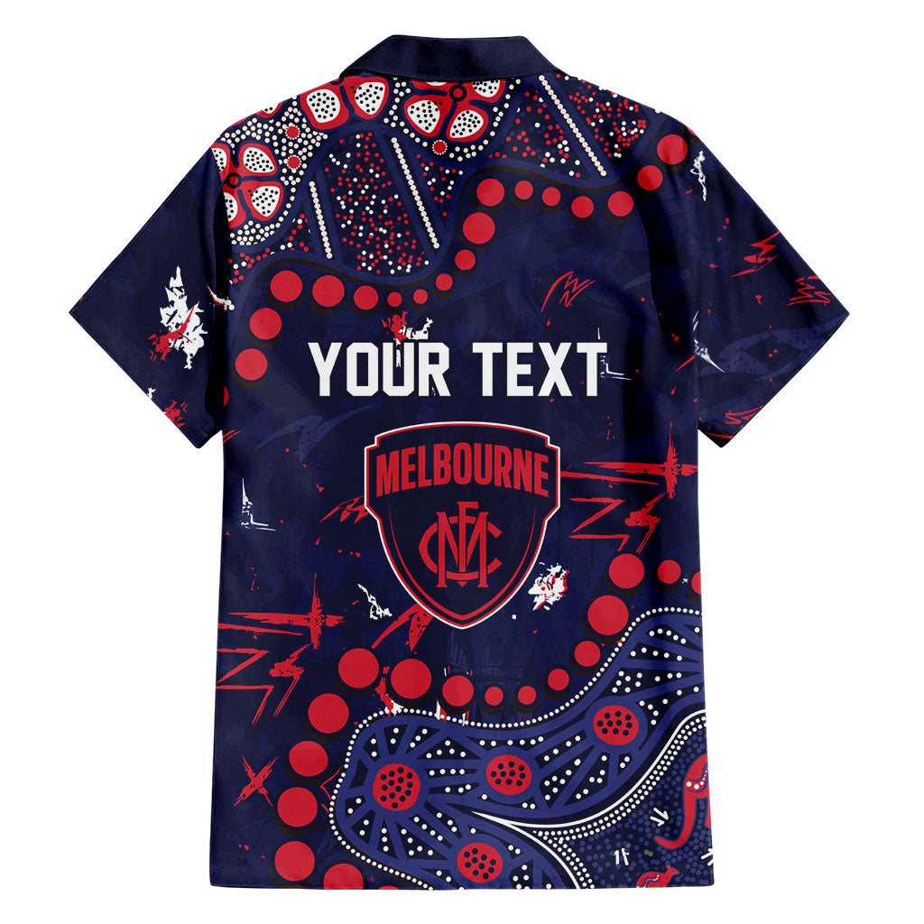 Personalized Melbourne Demons Family Matching Off Shoulder Maxi Dress and Hawaiian Shirt Aboriginal Pattern with Graffiti Style