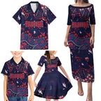 Personalized Melbourne Demons Family Matching Puletasi and Hawaiian Shirt Aboriginal Pattern with Graffiti Style