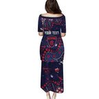 Personalized Melbourne Demons Family Matching Puletasi and Hawaiian Shirt Aboriginal Pattern with Graffiti Style