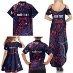 Personalized Melbourne Demons Family Matching Summer Maxi Dress and Hawaiian Shirt Aboriginal Pattern with Graffiti Style