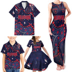 Personalized Melbourne Demons Family Matching Tank Maxi Dress and Hawaiian Shirt Aboriginal Pattern with Graffiti Style