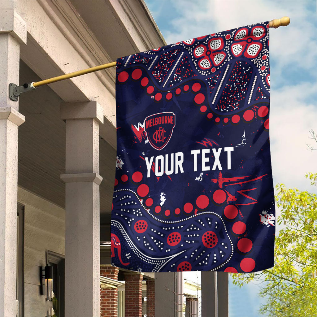 Personalized Melbourne Demons Garden Flag Aboriginal Pattern with Graffiti Style