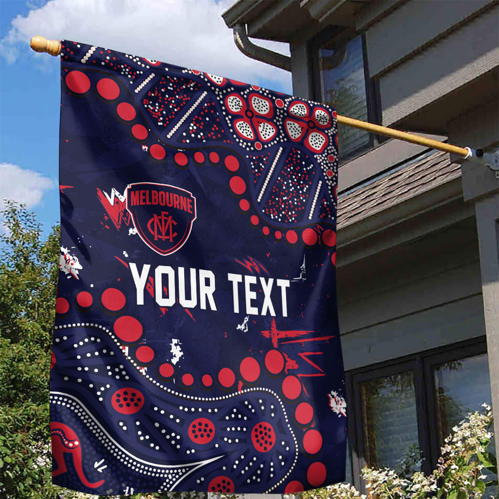 Personalized Melbourne Demons Garden Flag Aboriginal Pattern with Graffiti Style