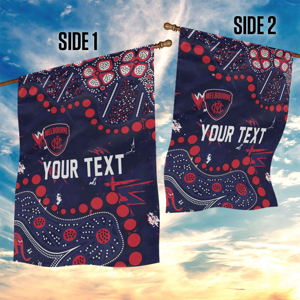 Personalized Melbourne Demons Garden Flag Aboriginal Pattern with Graffiti Style