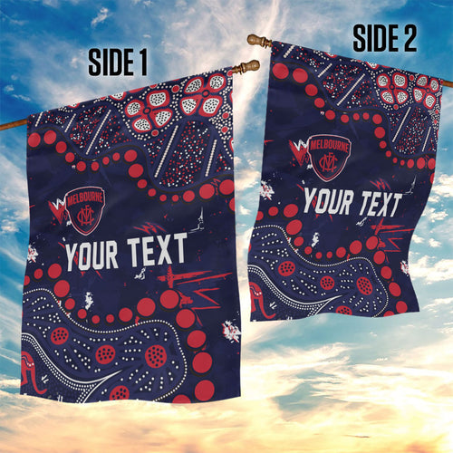 Personalized Melbourne Demons Garden Flag Aboriginal Pattern with Graffiti Style