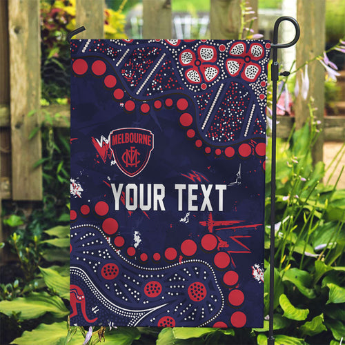 Personalized Melbourne Demons Garden Flag Aboriginal Pattern with Graffiti Style
