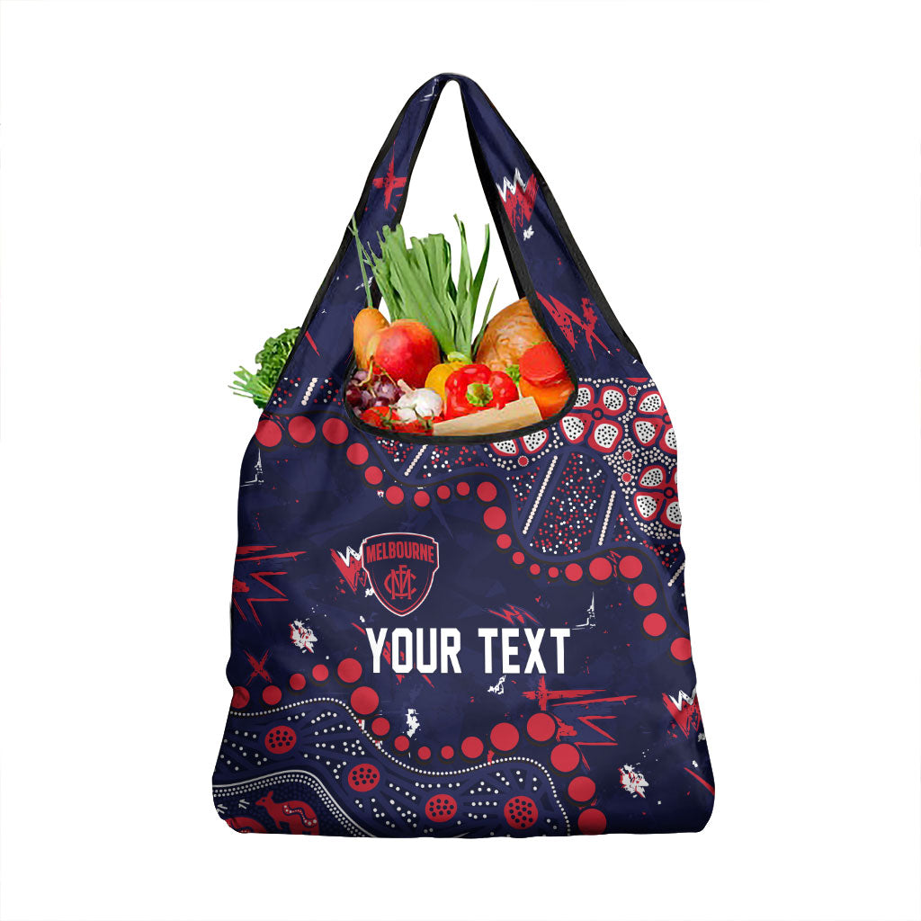 Personalized Melbourne Demons Grocery Bag Aboriginal Pattern with Graffiti Style