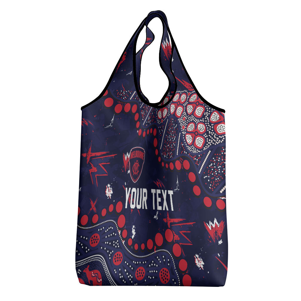 Personalized Melbourne Demons Grocery Bag Aboriginal Pattern with Graffiti Style