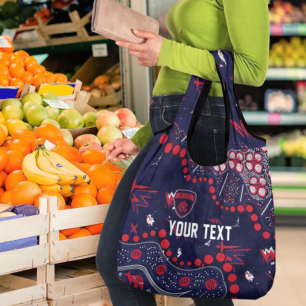 Personalized Melbourne Demons Grocery Bag Aboriginal Pattern with Graffiti Style