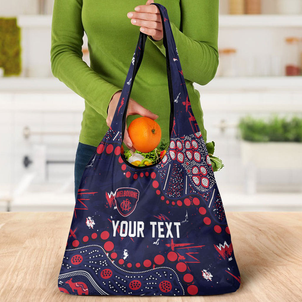 Personalized Melbourne Demons Grocery Bag Aboriginal Pattern with Graffiti Style