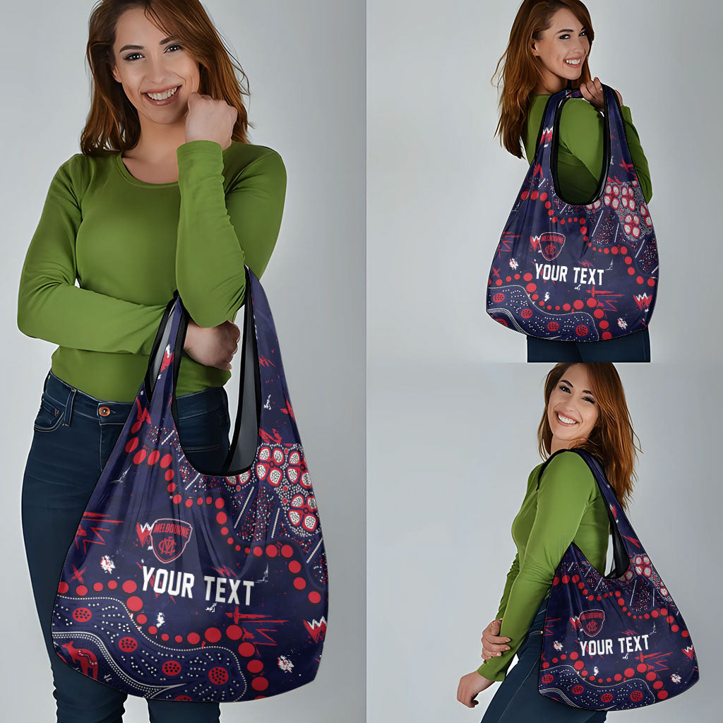 Personalized Melbourne Demons Grocery Bag Aboriginal Pattern with Graffiti Style