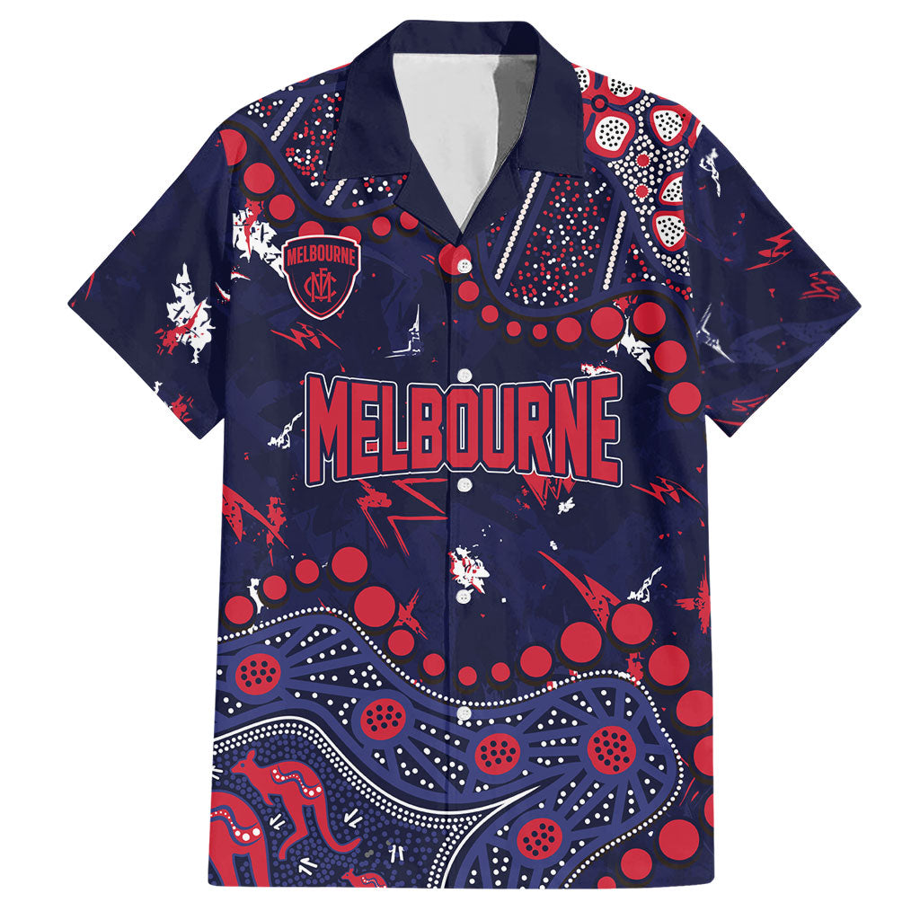 Personalized Melbourne Demons Hawaiian Shirt Aboriginal Pattern with Graffiti Style