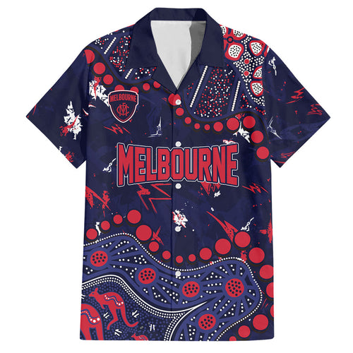 Personalized Melbourne Demons Hawaiian Shirt Aboriginal Pattern with Graffiti Style