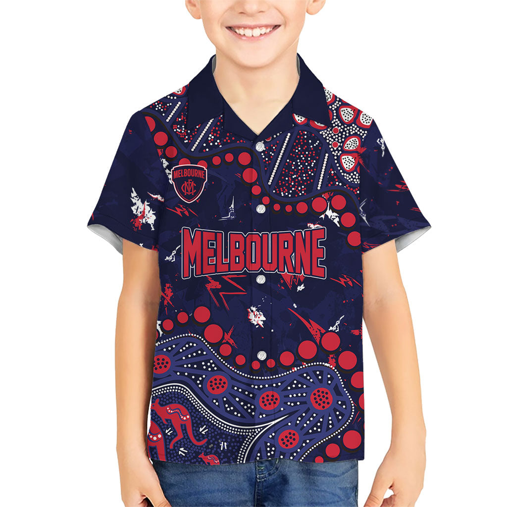 Personalized Melbourne Demons Hawaiian Shirt Aboriginal Pattern with Graffiti Style