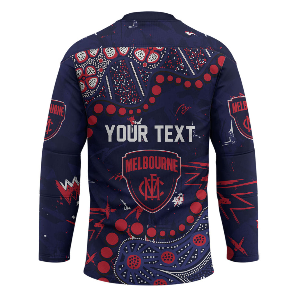 Personalized Melbourne Demons Hockey Jersey Aboriginal Pattern with Graffiti Style