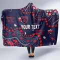 Personalized Melbourne Demons Hooded Blanket Aboriginal Pattern with Graffiti Style