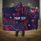 Personalized Melbourne Demons Hooded Blanket Aboriginal Pattern with Graffiti Style