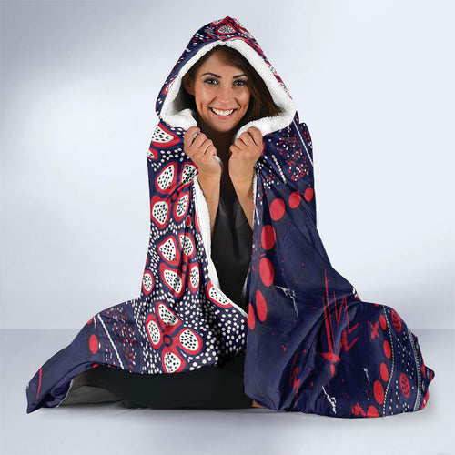 Personalized Melbourne Demons Hooded Blanket Aboriginal Pattern with Graffiti Style