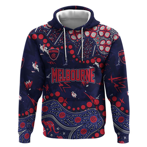 Personalized Melbourne Demons Hoodie Aboriginal Pattern with Graffiti Style