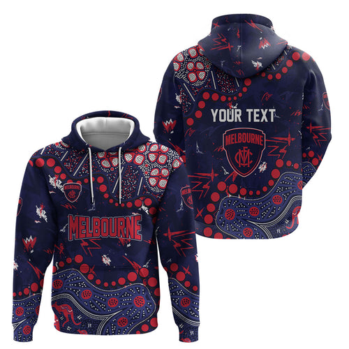 Personalized Melbourne Demons Hoodie Aboriginal Pattern with Graffiti Style