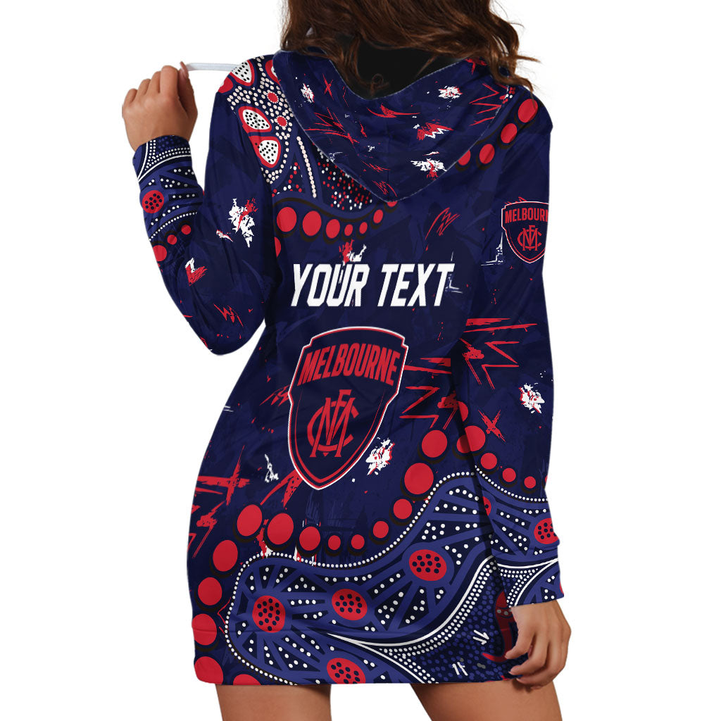 Personalized Melbourne Demons Hoodie Dress Aboriginal Pattern with Graffiti Style