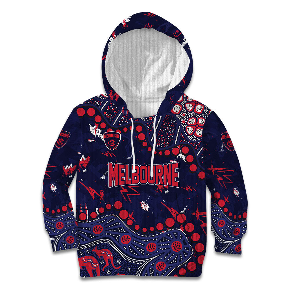 Personalized Melbourne Demons Kid Hoodie Aboriginal Pattern with Graffiti Style