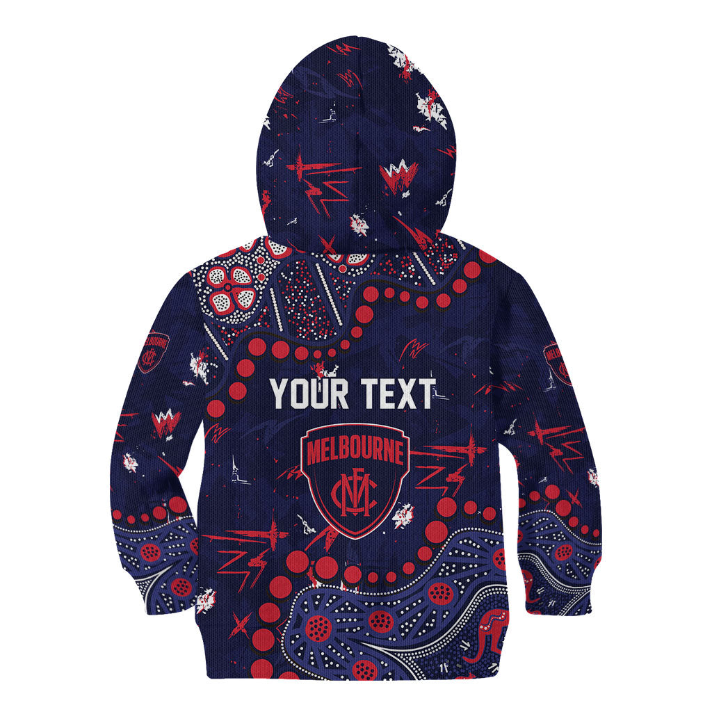 Personalized Melbourne Demons Kid Hoodie Aboriginal Pattern with Graffiti Style