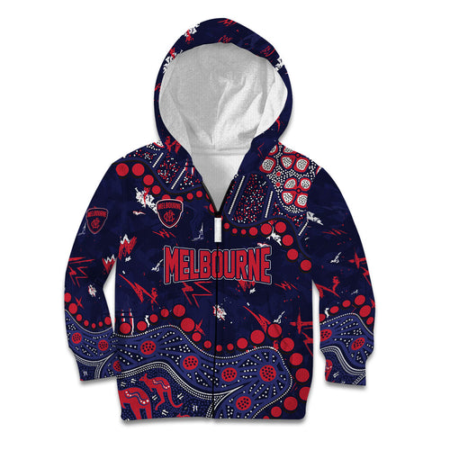 Personalized Melbourne Demons Kid Hoodie Aboriginal Pattern with Graffiti Style