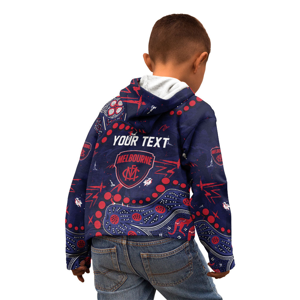 Personalized Melbourne Demons Kid Hoodie Aboriginal Pattern with Graffiti Style