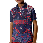 Personalized Melbourne Demons Kid Polo Shirt Aboriginal Pattern with Graffiti Style