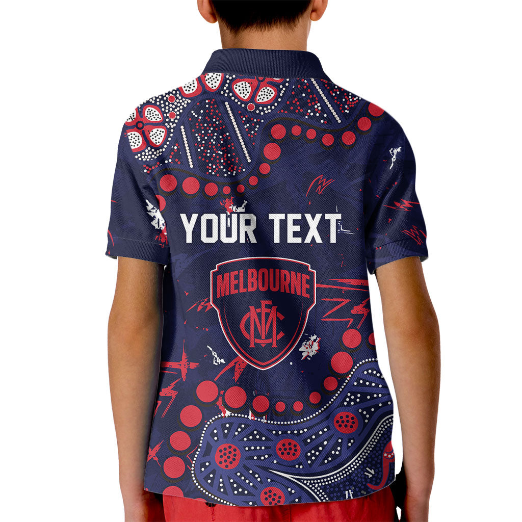 Personalized Melbourne Demons Kid Polo Shirt Aboriginal Pattern with Graffiti Style