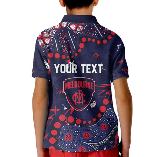 Personalized Melbourne Demons Kid Polo Shirt Aboriginal Pattern with Graffiti Style