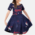 Personalized Melbourne Demons Kid Short Sleeve Dress Aboriginal Pattern with Graffiti Style