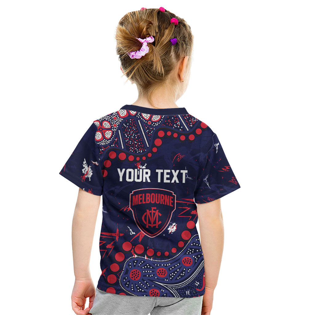 Personalized Melbourne Demons Kid T Shirt Aboriginal Pattern with Graffiti Style