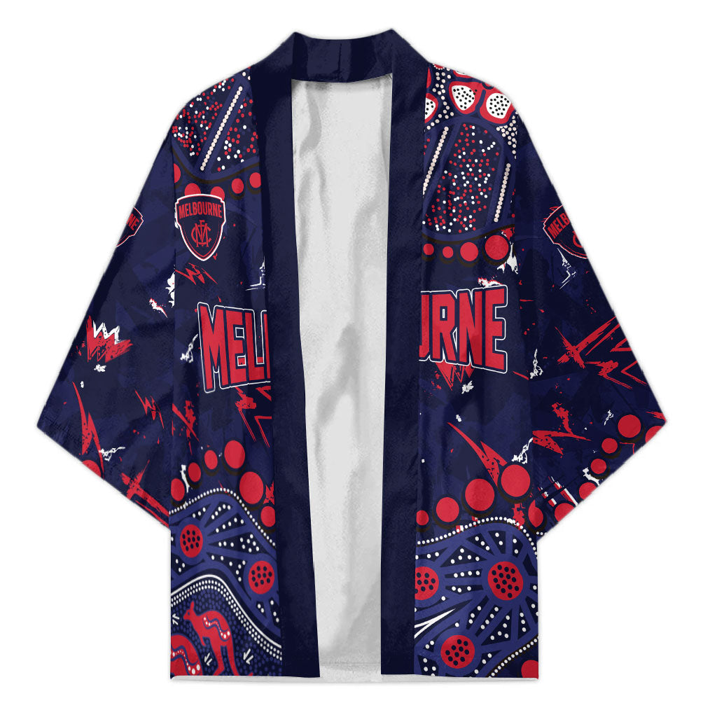 Personalized Melbourne Demons Kimono Aboriginal Pattern with Graffiti Style