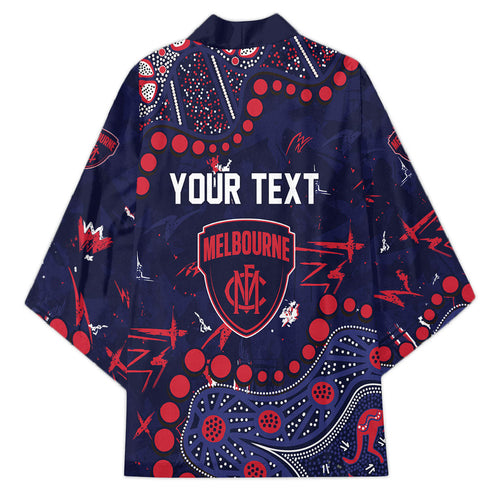 Personalized Melbourne Demons Kimono Aboriginal Pattern with Graffiti Style