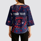 Personalized Melbourne Demons Kimono Sleeve Blouse Aboriginal Pattern with Graffiti Style