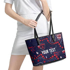 Personalized Melbourne Demons Leather Tote Bag Aboriginal Pattern with Graffiti Style
