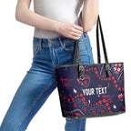 Personalized Melbourne Demons Leather Tote Bag Aboriginal Pattern with Graffiti Style