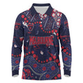 Personalized Melbourne Demons Long Sleeve Polo Shirt Aboriginal Pattern with Graffiti Style