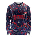 Personalized Melbourne Demons Long Sleeve Shirt Aboriginal Pattern with Graffiti Style